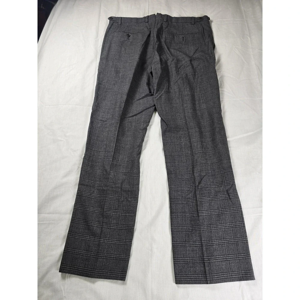 Banana‎ Republic Pants Mens 34x30 Gray Plaid Wool Heritage Super 110s Trousers